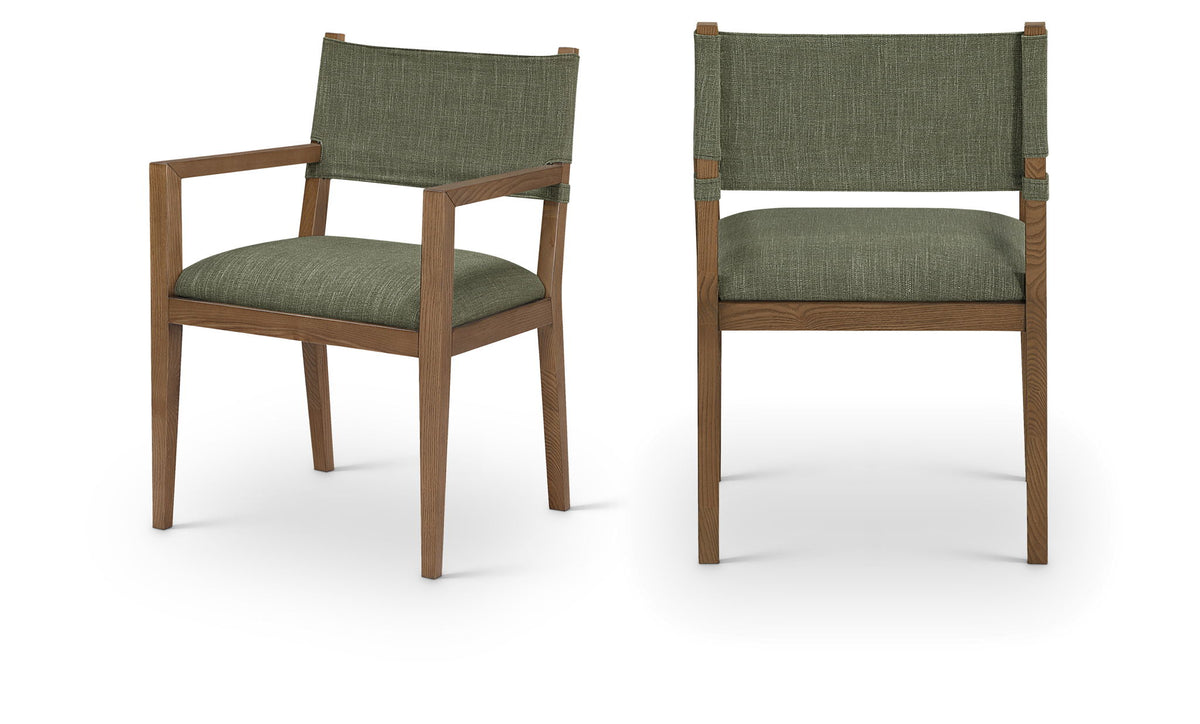 Avon - Linen Textured Performance Fabric Dining Arm Chair