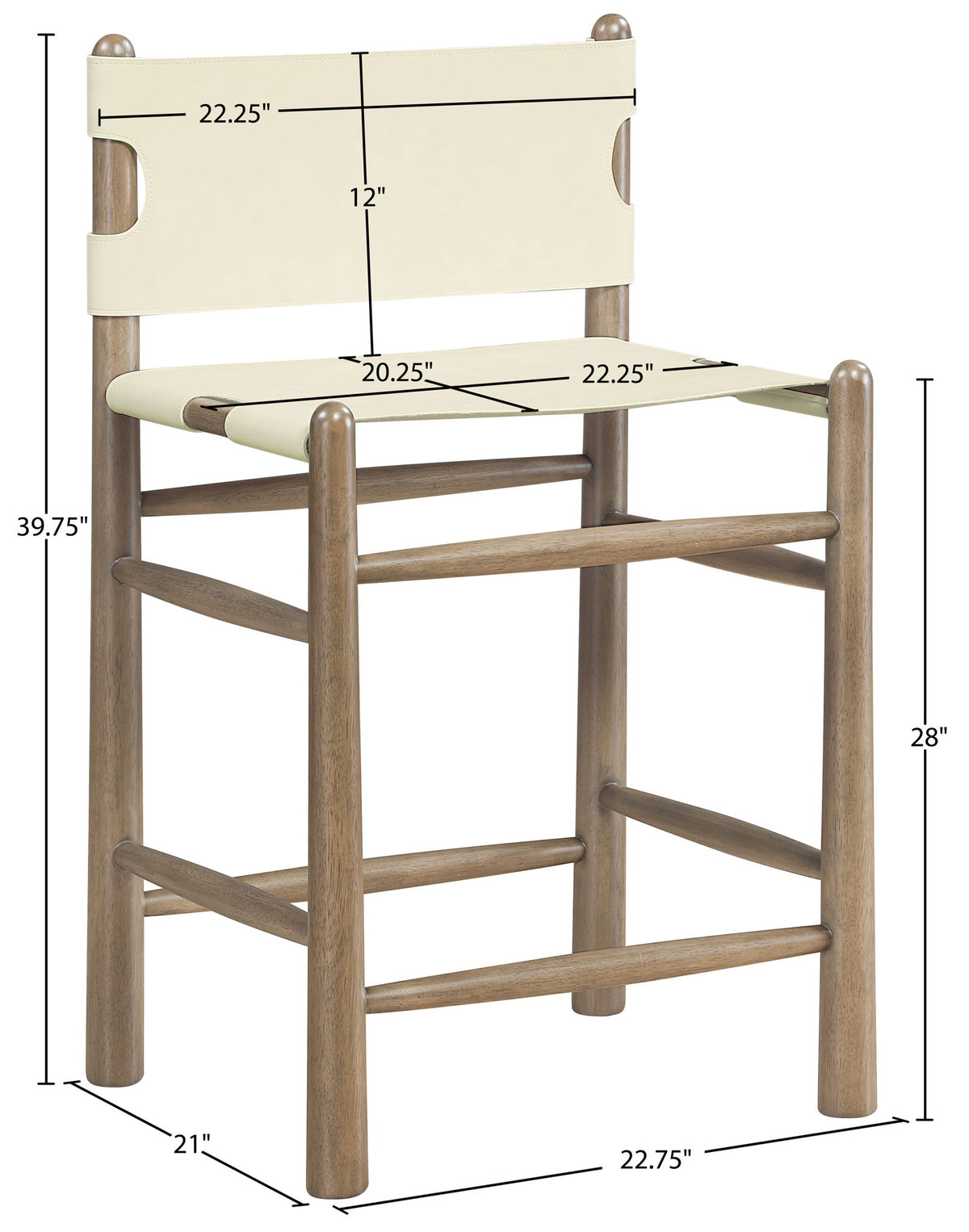 Santos - Upholstered Counter Stool With Stained Brown Base