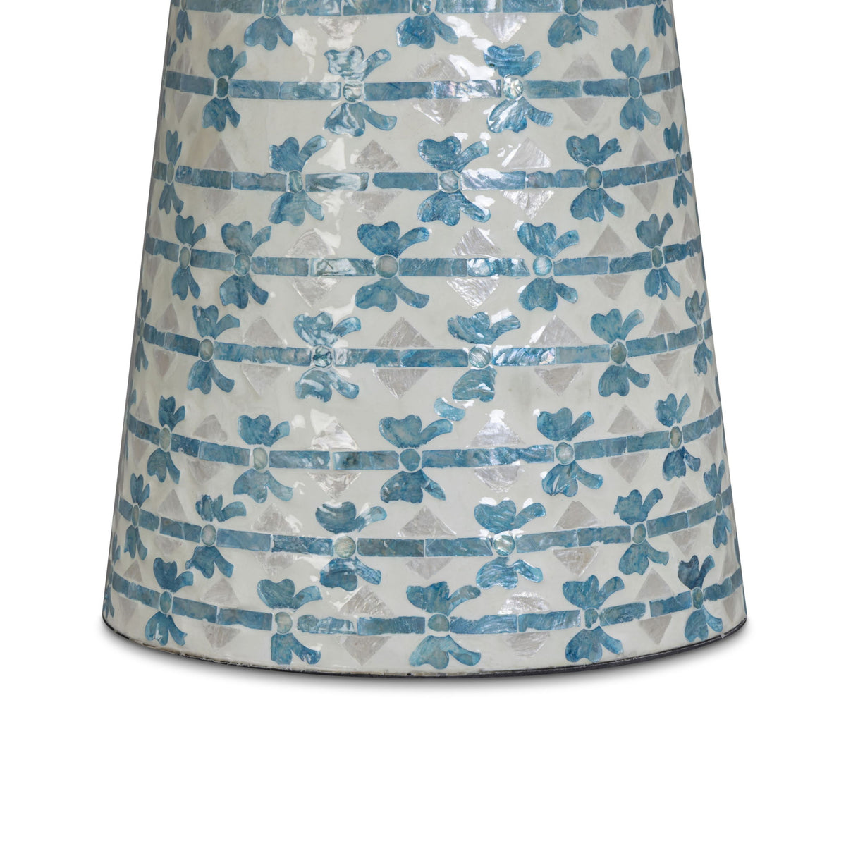 Lady - Capiz Shell Round Side Table - Blue Ribbon