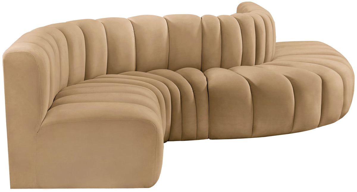 Arc - Velvet 6 Piece Curved Modular Sofa