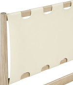 Santos - Vegan Leather Headboard And Wood Bed - Waxed Natural Frame