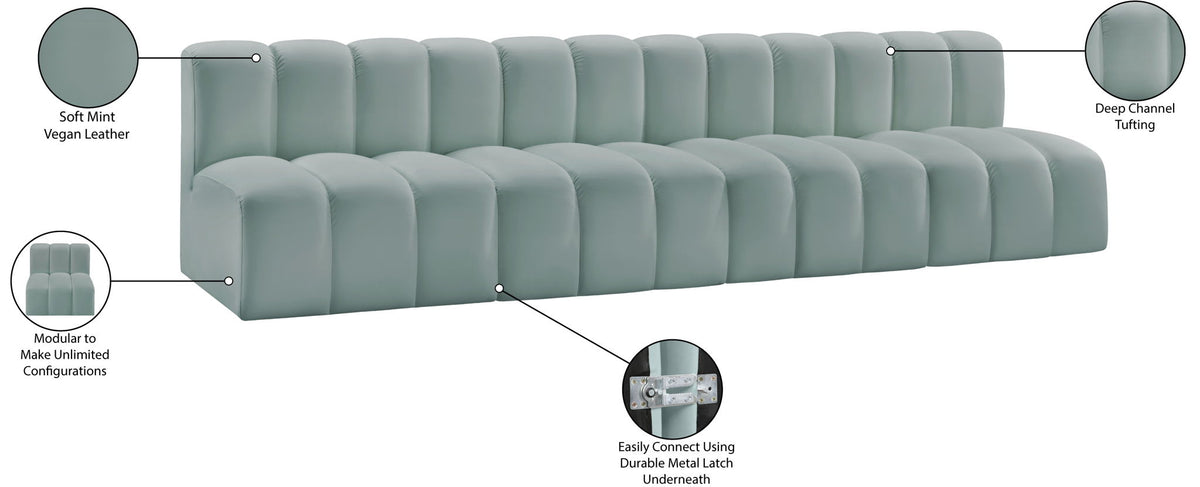 Arc - Faux Leather 4 Seats Modular Sofa