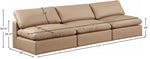 Comfy - Faux Leather Modular Armless Sofa 3 Pieces - Tan