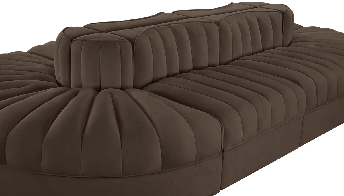 Rummi - Oval Velvet Performance Fabric Upholstered 8 Piece Modular Sectional