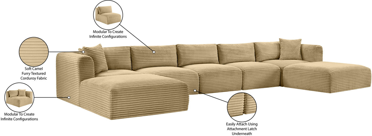 Shaggy - 7 Piece Modular Sectional With 2 Ottomans