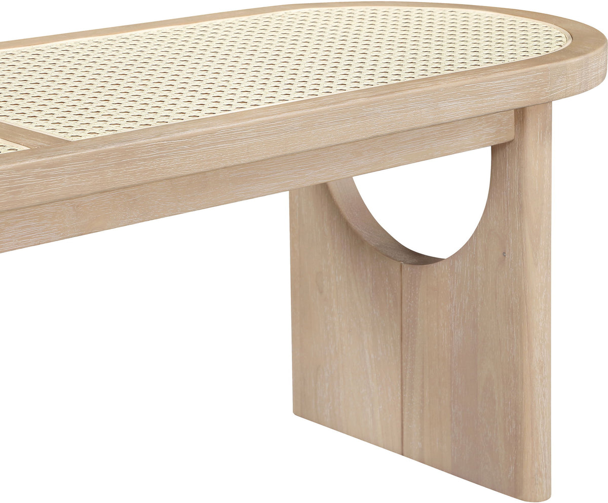 Canovia - Solid Wood And Faux Cane Bench