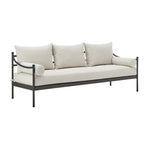Leni - Outdoor 3 Seat Sofa With Cushions And Powder Coated Aluminum Frame - Moonveil / Warm Gray