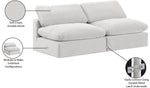 Comfy - Velvet Modular Armless Sofa 2 Seats