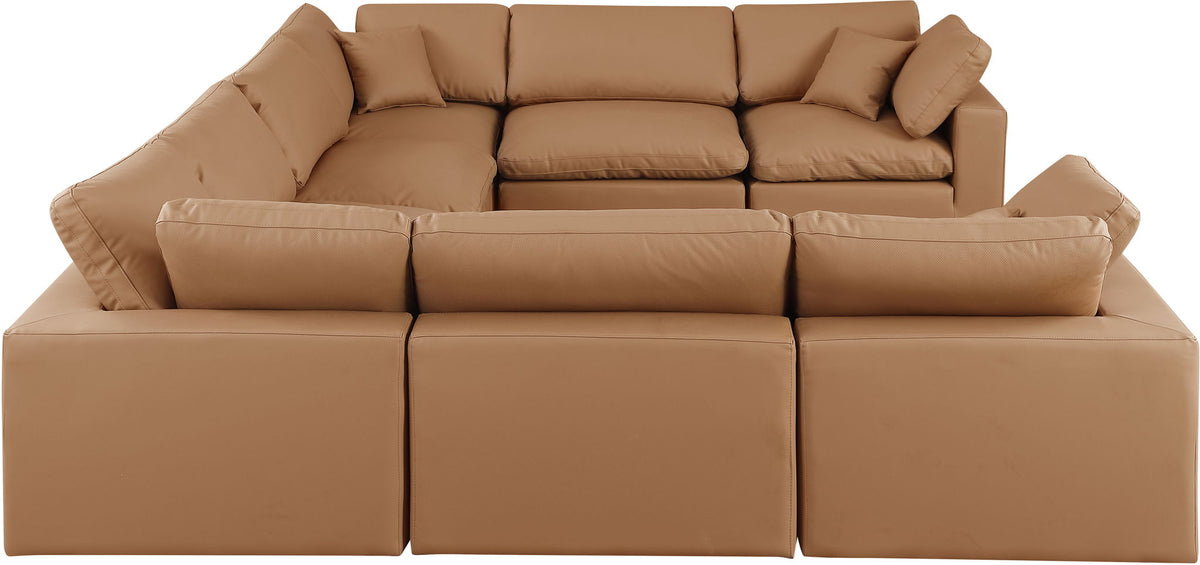 Comfy - 8 Piece Faux Leather Modular Sectional