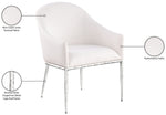 Ferro - Upholstered Dining Arm Chair With Brushed Silver Legs