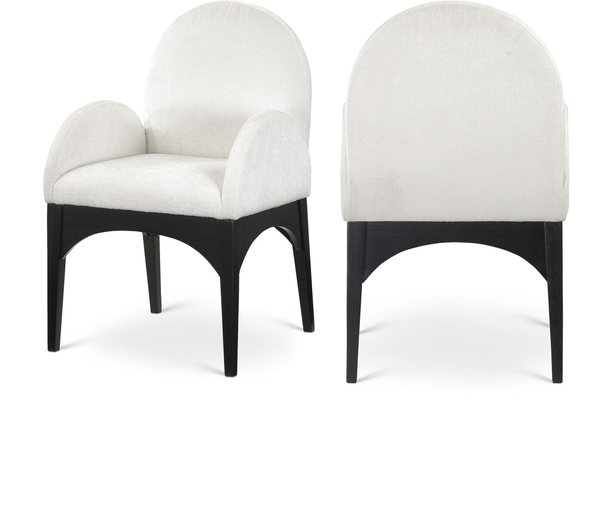 Waldorf - Chenille Dining Arm Chair With Black Legs