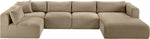 Shaggy - Fabric 5 Piece Modular U-Shaped Sectional