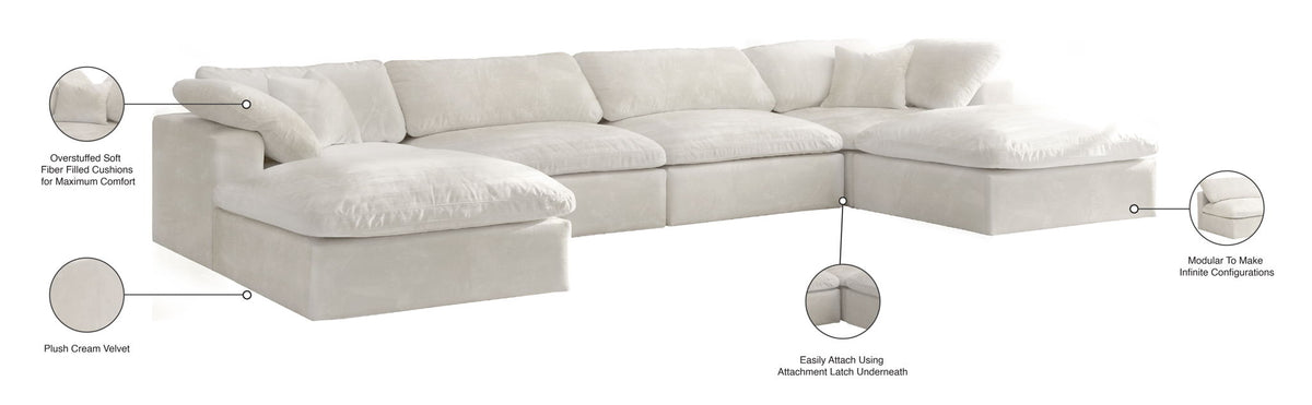 Cozy - 6 Piece Modular Double Chaise Sectional