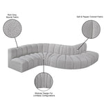 Arc - Boucle Fabric 6 Piece Curved Modular Sofa