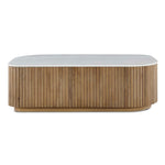 Arik - Marble Top Coffee Table - White / Woodtone