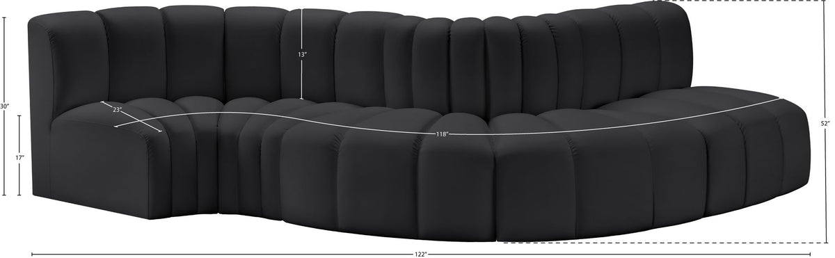 Arc - Faux Leather 5 Piece Modular Sofa