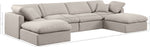 Indulge - Linen 6 Piece Modular Double Chaise Sectional