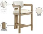 Ravina - Upholstered Counter Stool With Stained Natural Base