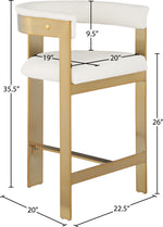 Romeo - Faux Leather Counter Stool With Gold Base (Set of 2)