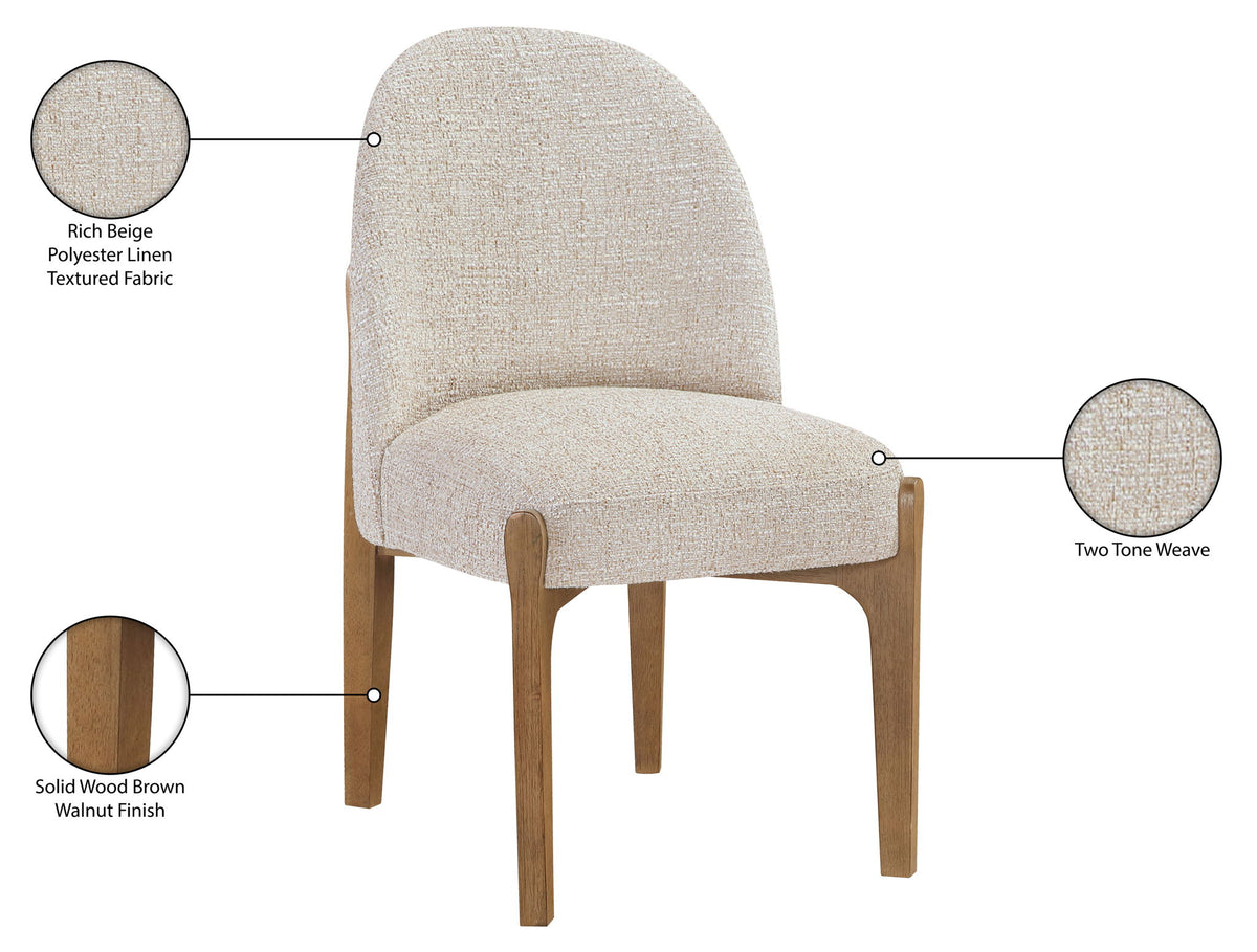 Torino - Upholstered Dining Chair With Brushed Brown Base (Set of 2)