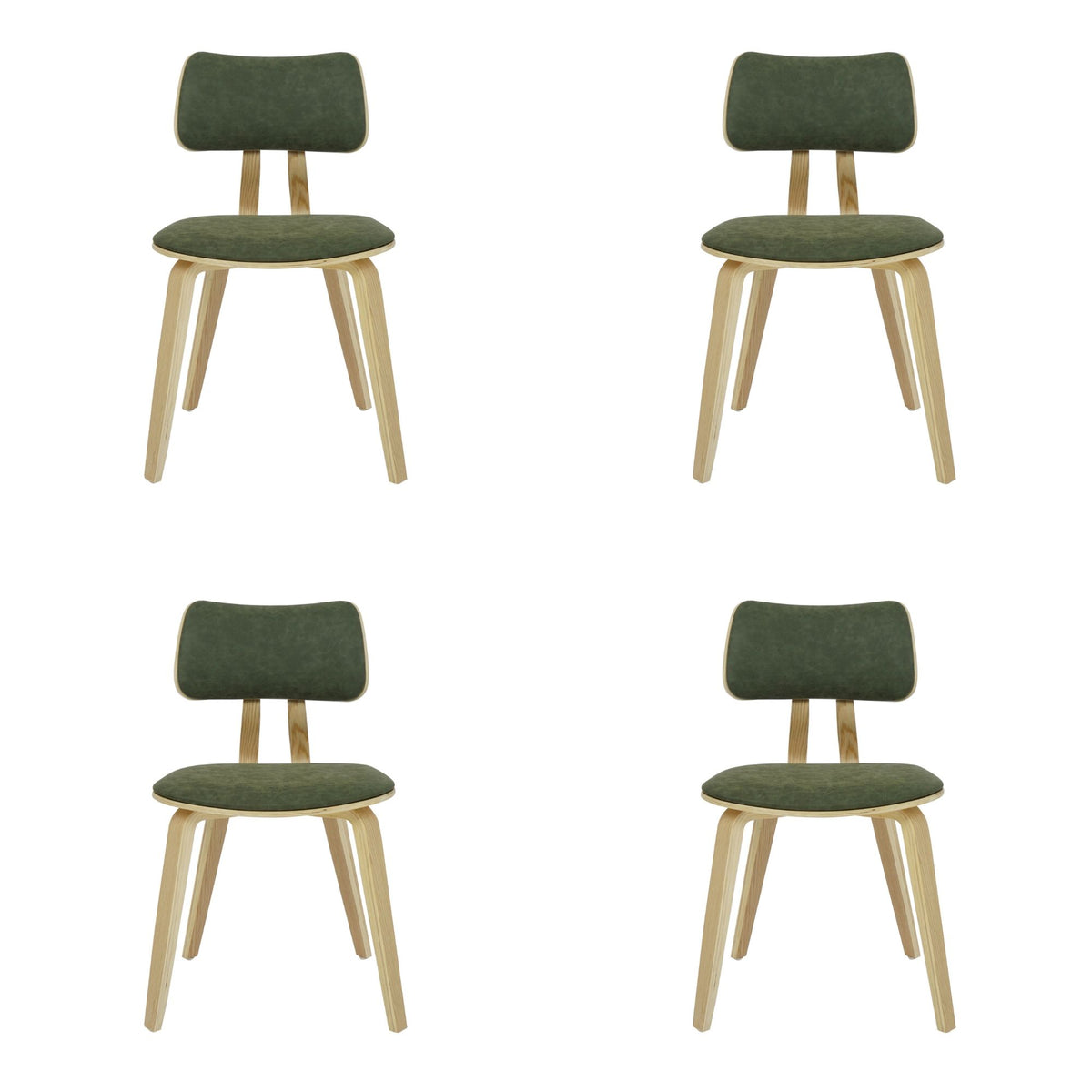 Jaguar - Curved Back Wood Dining Chair With Faux Leather Seat