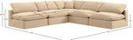 Comfy - 5 Piece Velvet Modular Corner Armless Sectional
