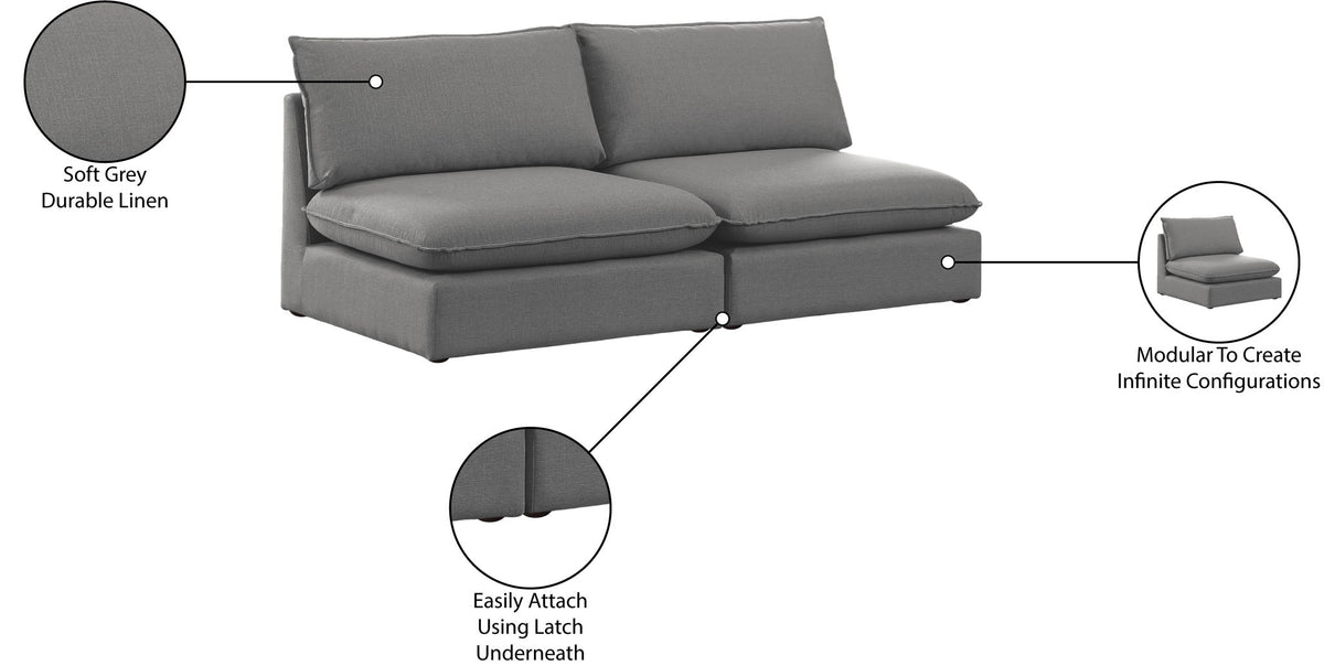 Mackenzie - Modular Sofa Armless - 2 Seats