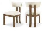 Lavrin - Vegan Leather Upholstered Dining Side Chair (Set of 2) - Walnut Base