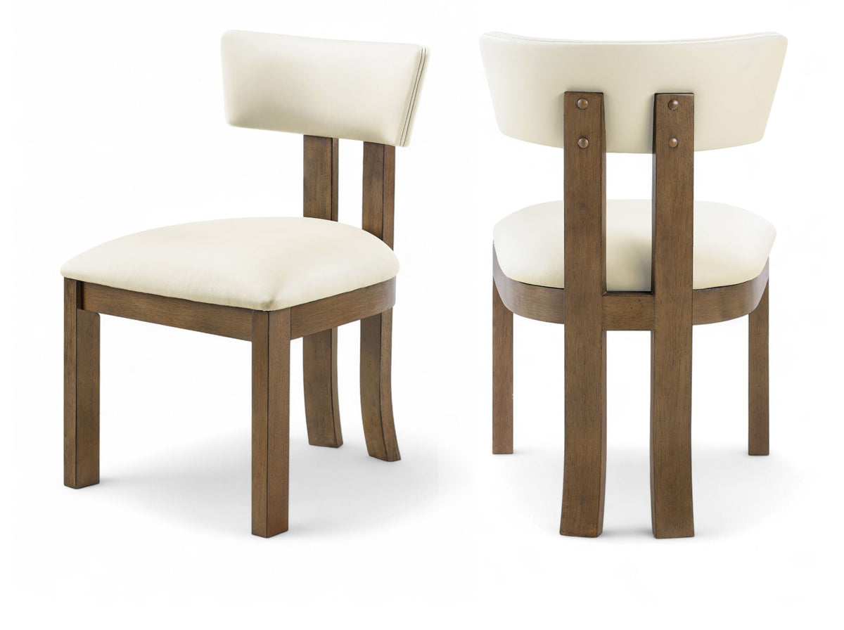 Lavrin - Vegan Leather Upholstered Dining Side Chair (Set of 2) - Walnut Base