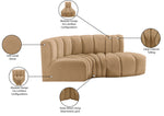 Arc - Velvet 3 Piece Modular L-Shaped Sofa