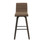 Vienna - 39.5" Swivel Bar Height Square Back Wood Bar Stool With Faux Leather Seat