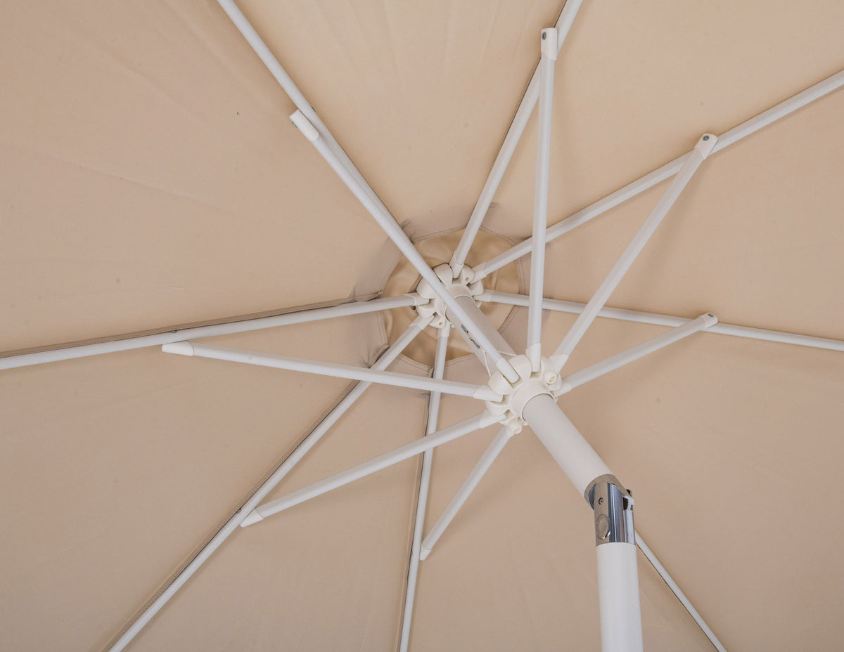 Fiji - Aluminum Patio Umbrella With Square Teak And White Base