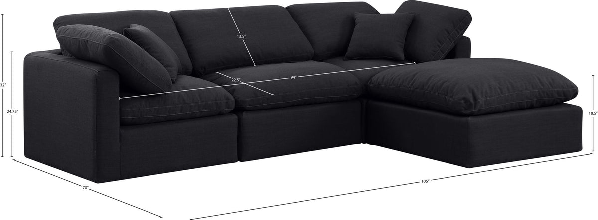 Indulge - Linen 4 Piece Modular Sectional With Chaise