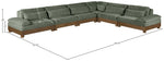 Turin - Chenille Fabric Upholstered Modular Sectional - Green