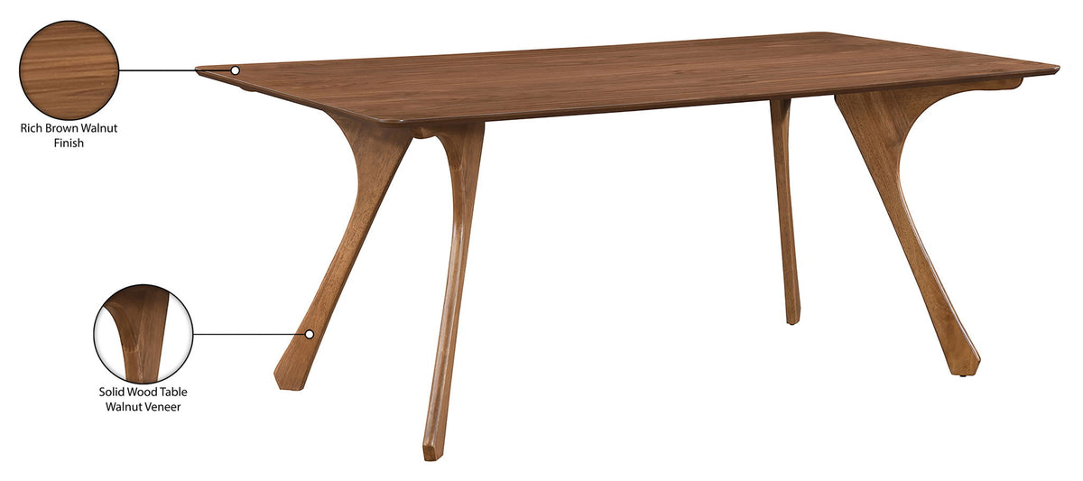 Glenwood - 71" Solid Wood And Walnut Veneer Dining Table - Brown