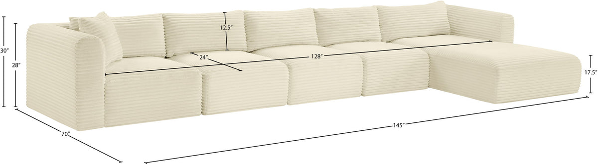 Shaggy - 5 Piece Modular Sectional With Chaise