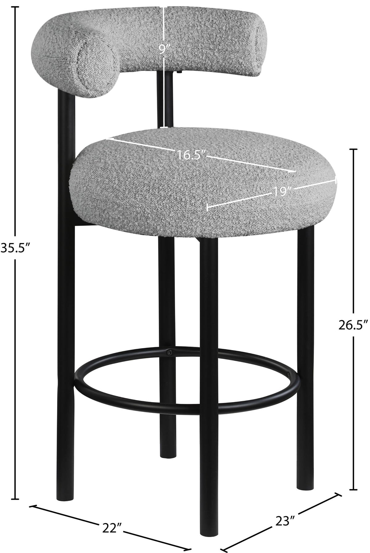 Bordeaux - Stool With Black Legs (Set of 2)