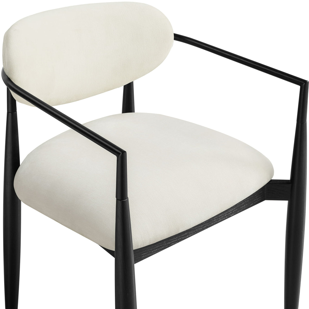 Riccio - Fabric Dining Arm Chair (Set of 2) - Black Frame