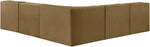 Rummi - Armless Velvet Performance Fabric Upholstered 5 Piece Modular Sectional