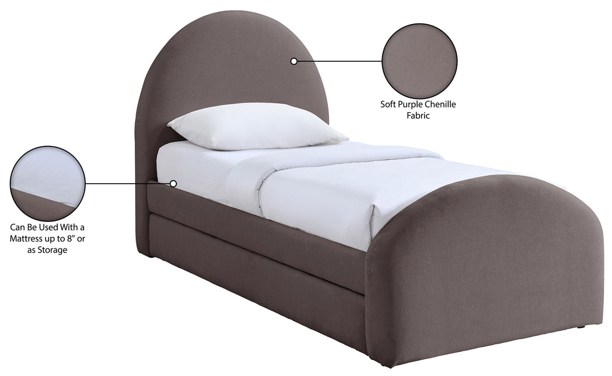 Andaz - Chenille Fabric Upholstered Trundle Bed