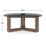 Ignis - Round Glass Coffee Table - Brown / Woodtone