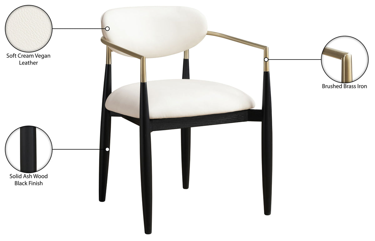 Riccio - Faux Leather Dining Arm Chair (Set of 2) - Black And Gold Frame