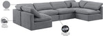 Indulge - Velvet 6 Piece Modular U-Shaped Sectional