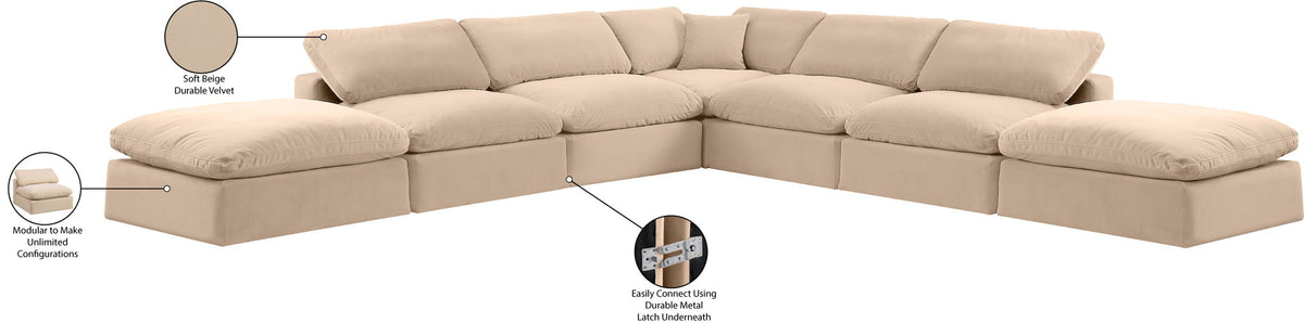 Comfy - 7 Piece Velvet Modular Corner Sectional