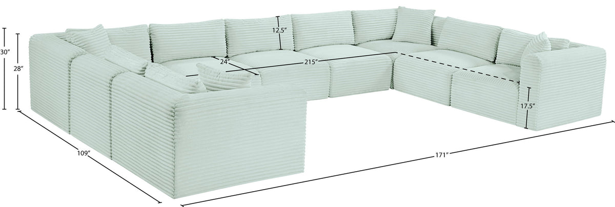 Shaggy - 9 Piece Modular U-Shaped Sectional
