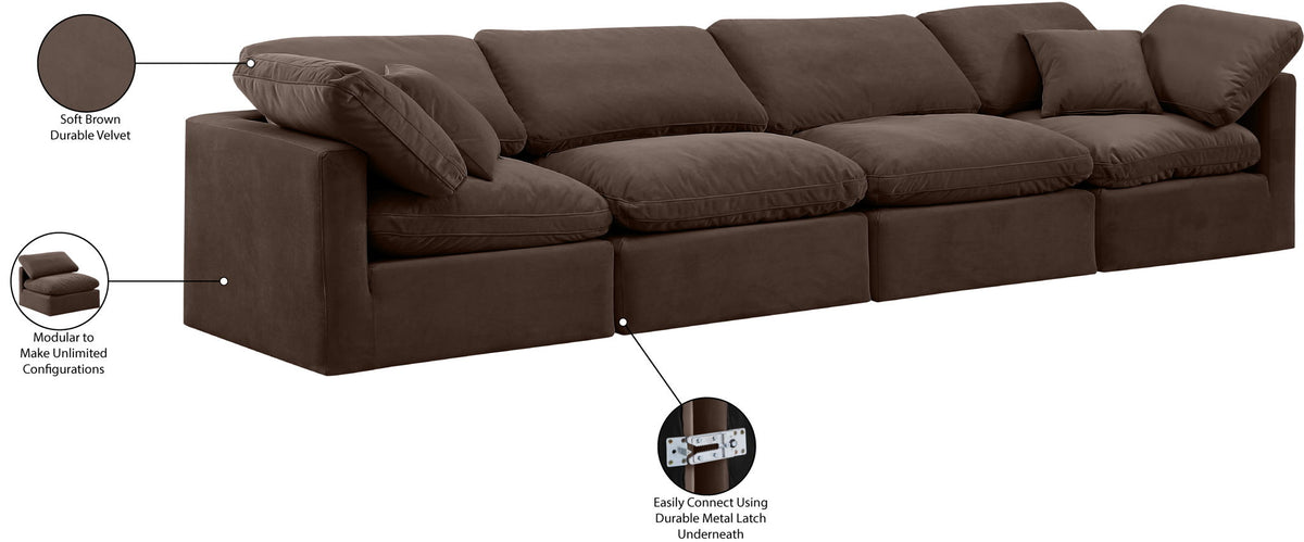 Indulge - Velvet 4 Seat Modular Sofa
