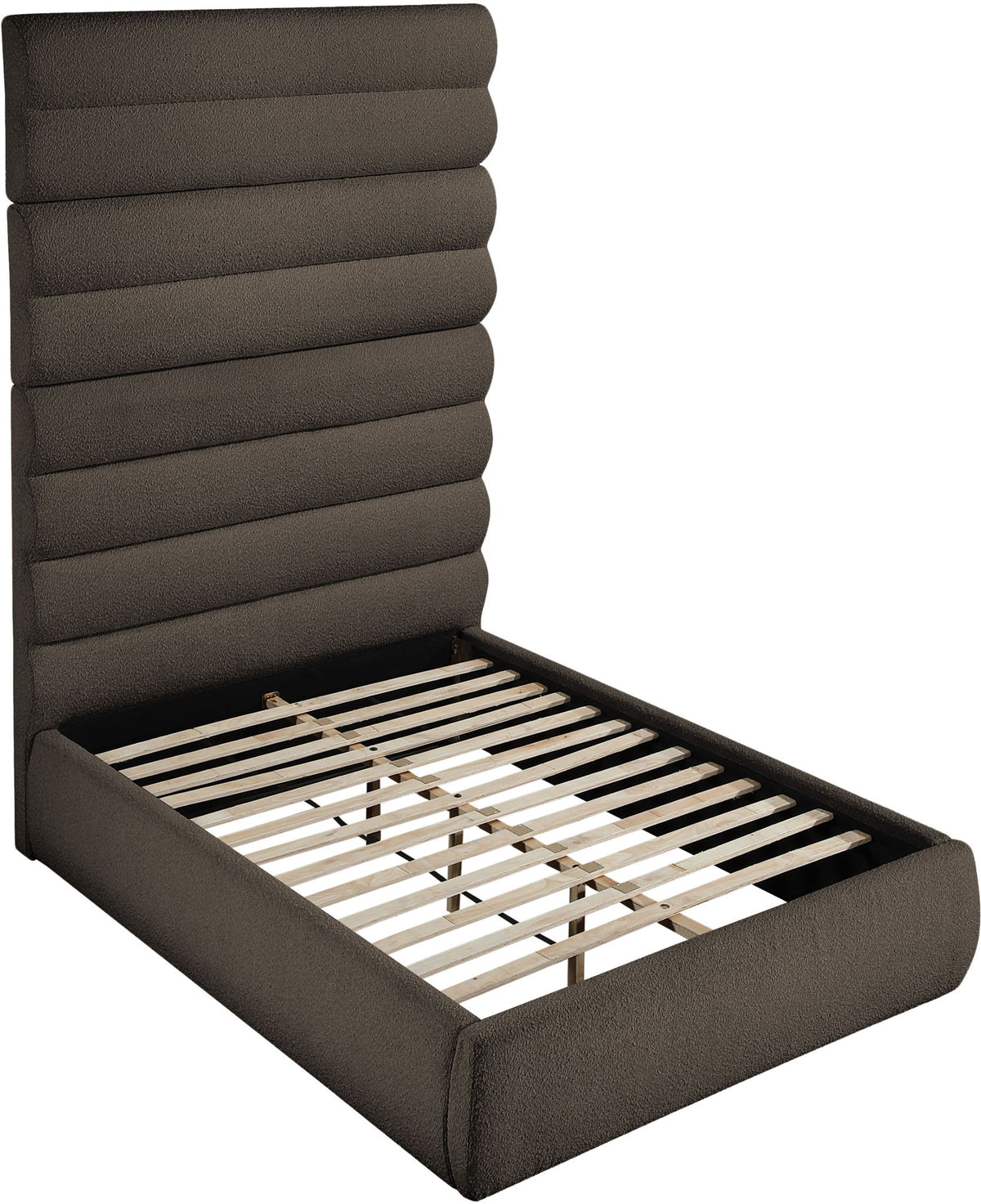 Adam - Boucle Fabric Bed With 89" Headboard