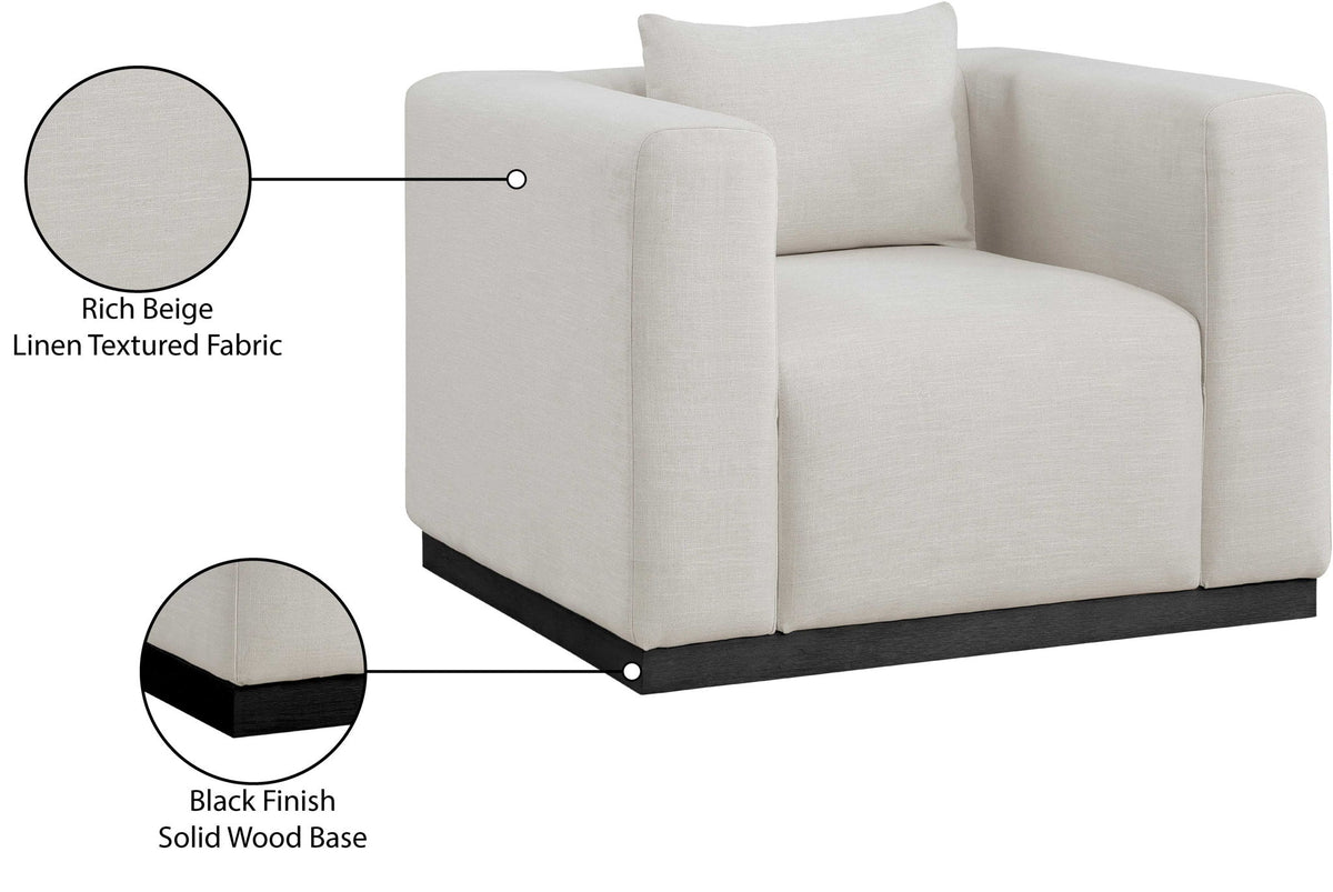 Alfie - Linen Textured Fabic Chair