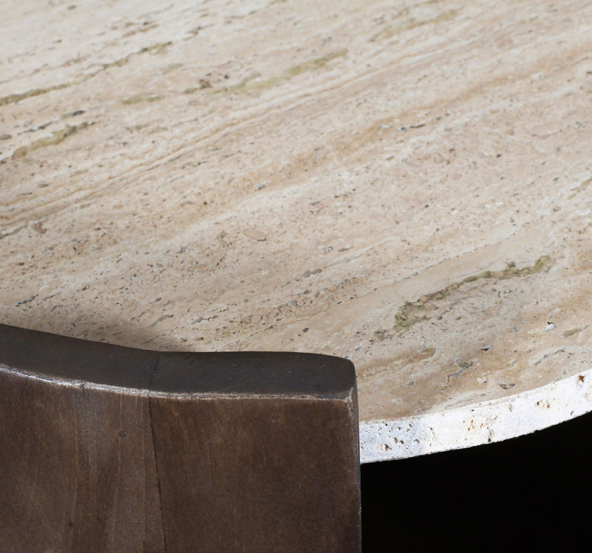 Solstice - Travertine And Mango Wood Table
