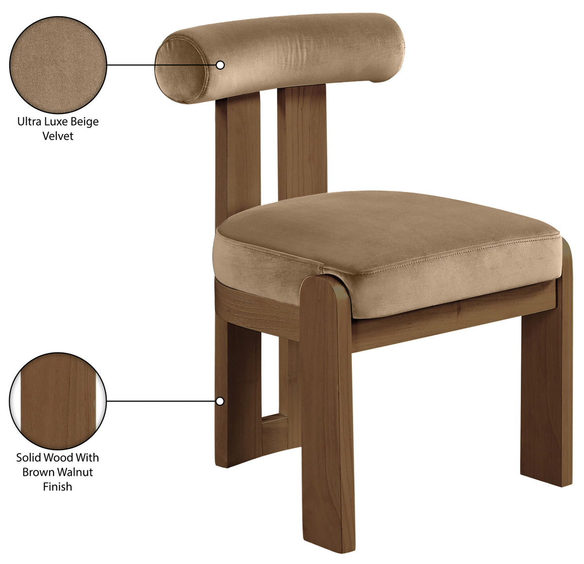 Arienzo - Performance Fabric Upholstered Dining Chair (Set of 2) - Walnut Base